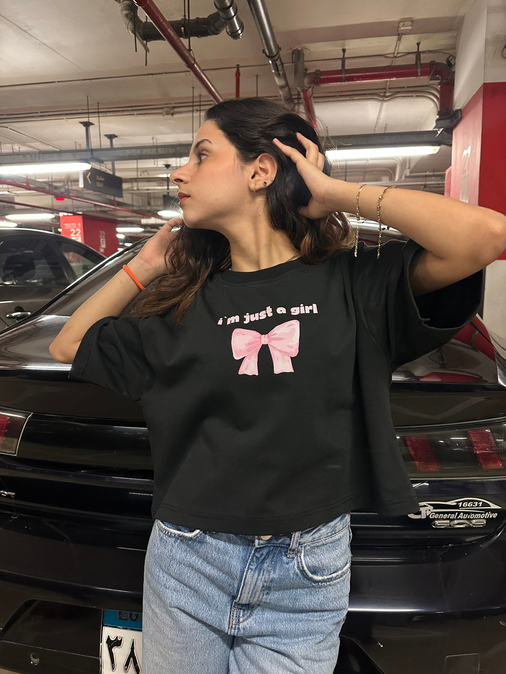 I’M JUST A GIRL CROPPED T-SHIRT