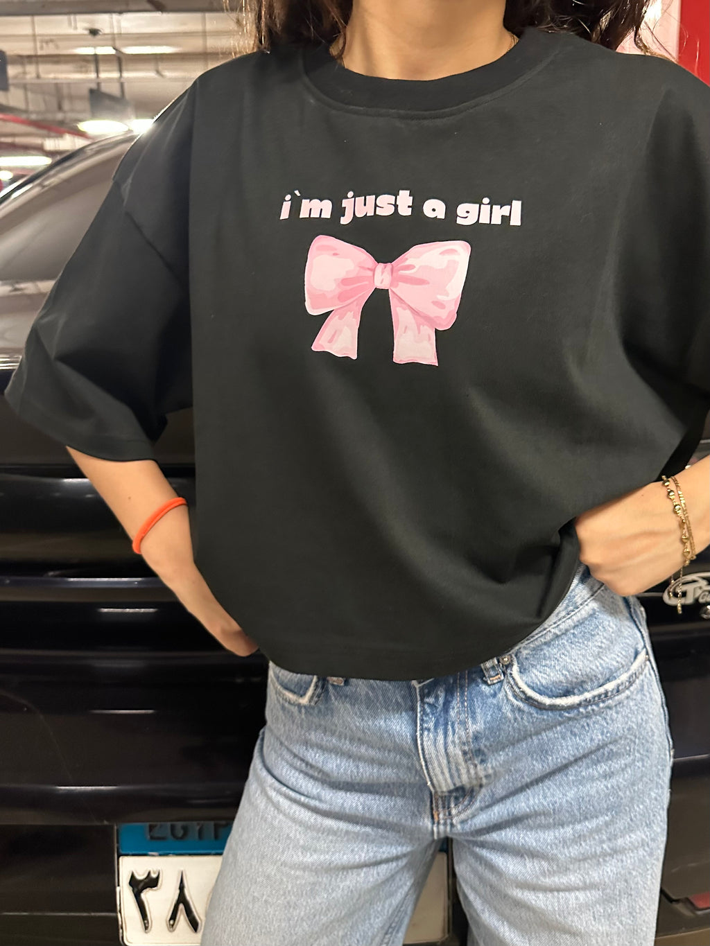 I’M JUST A GIRL CROPPED T-SHIRT